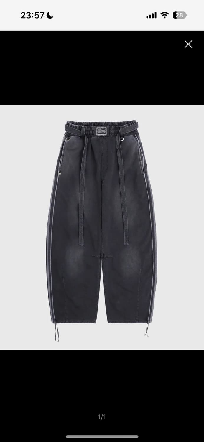 빌리 워시드 데님 스웻팬츠 상품이미지1