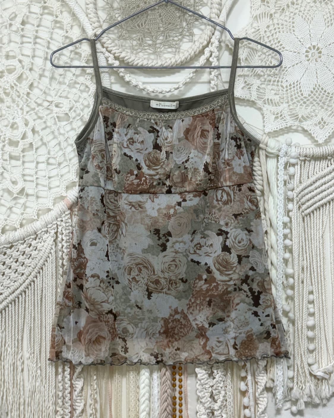 Khaki Rose Lace Sleeveless 상품이미지1