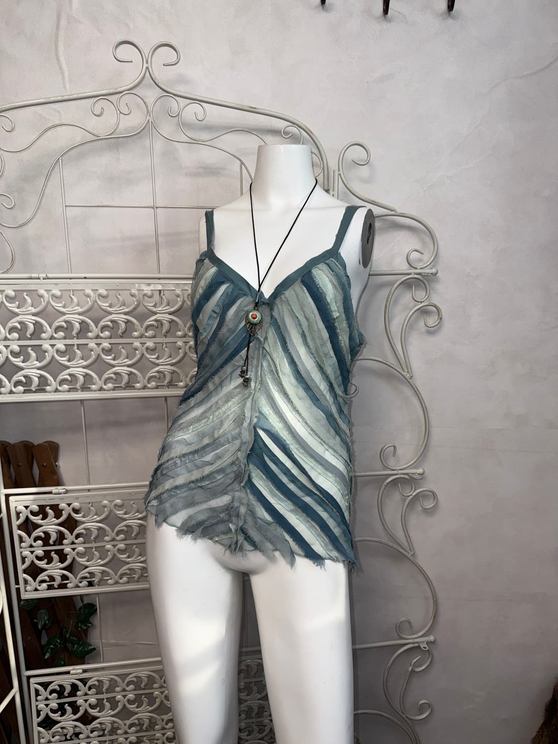 Mute blue grunge fairy silk sleeveless 상품이미지4