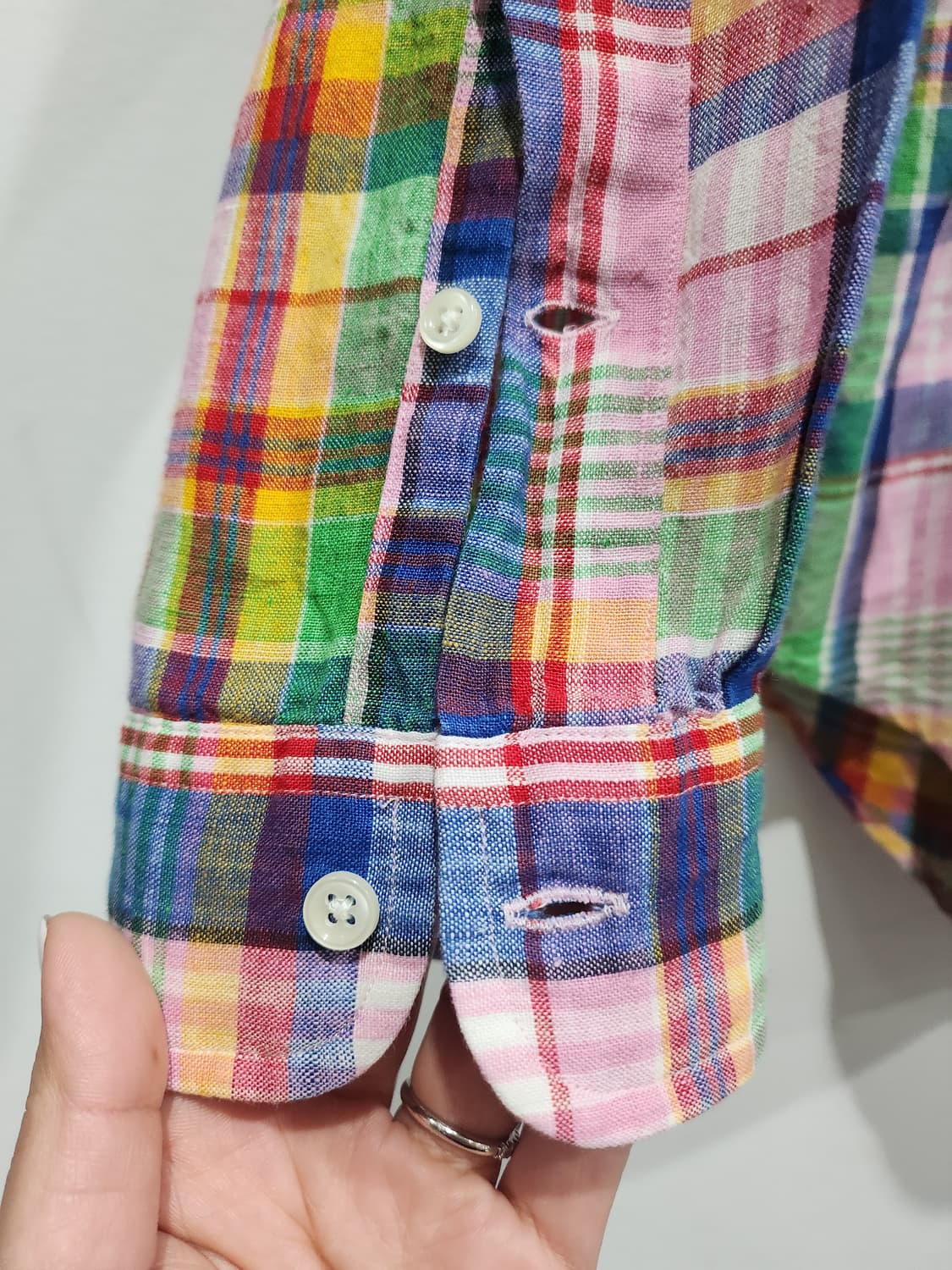 랄프로렌 커스텀핏 체크 셔츠 M 상품이미지3