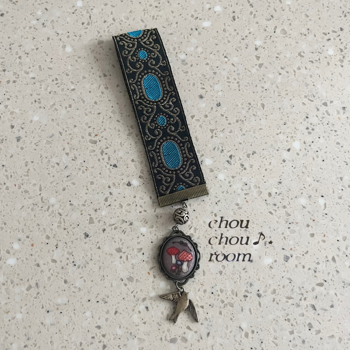 리본 펜던트 책갈피 ⊰mushroom&bird⊱ bookmark 상품이미지3