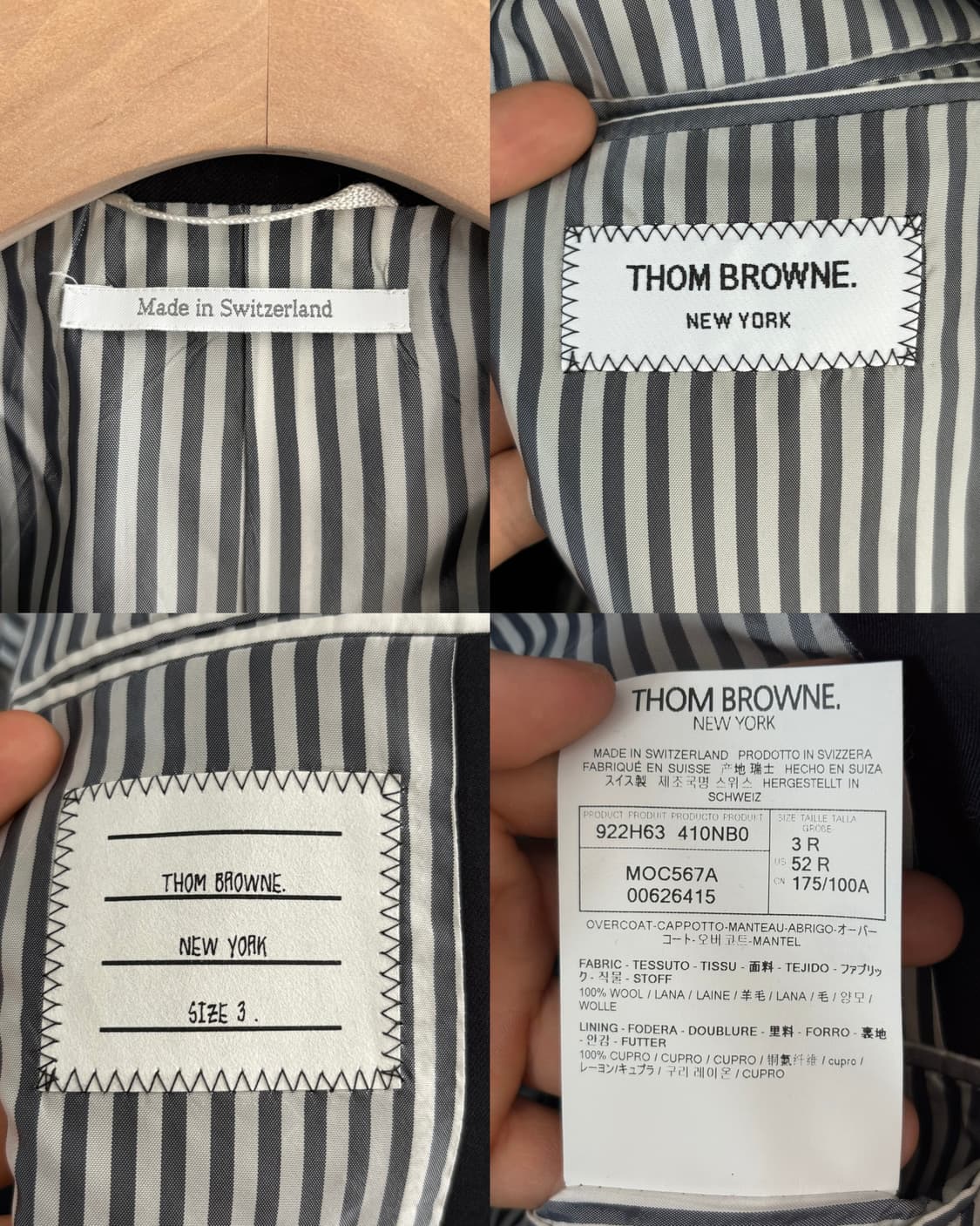 Thom Browne 톰브라운 네이비 체스터필드 코트 상품이미지10
