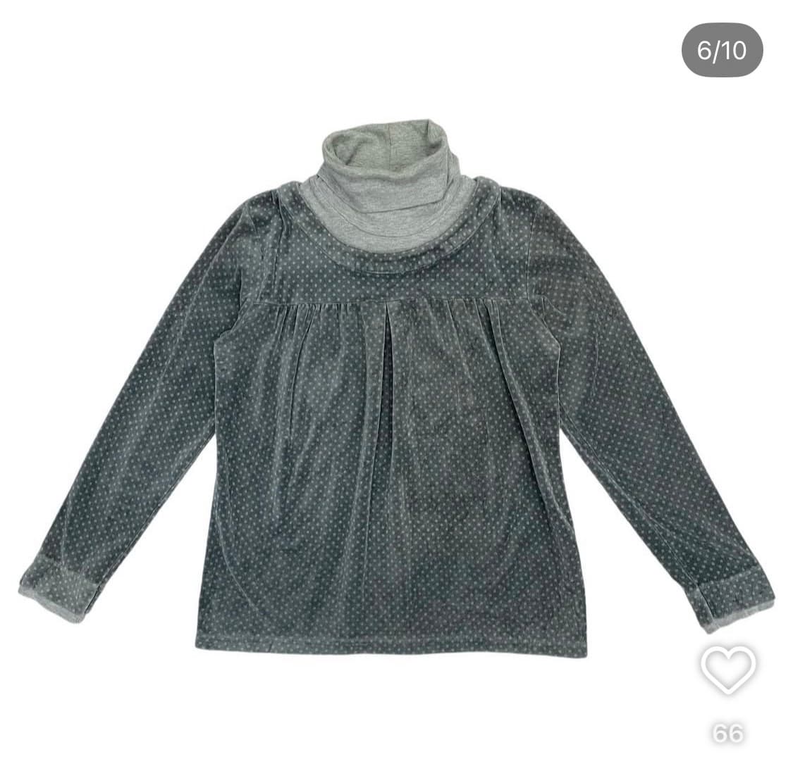 합정빈티지 도트 땡땡이 긴팔 탑 상품이미지1