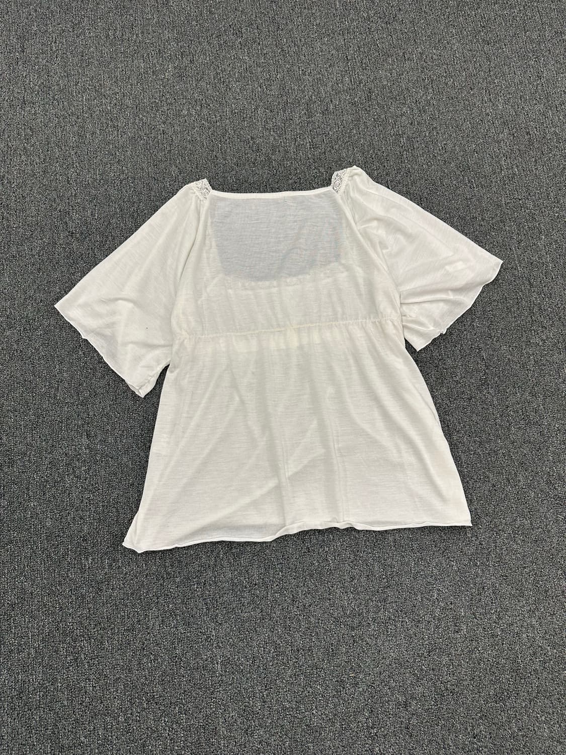 M)Japanese vintage 화이트 스퀘어넥 블라우스 상품이미지6