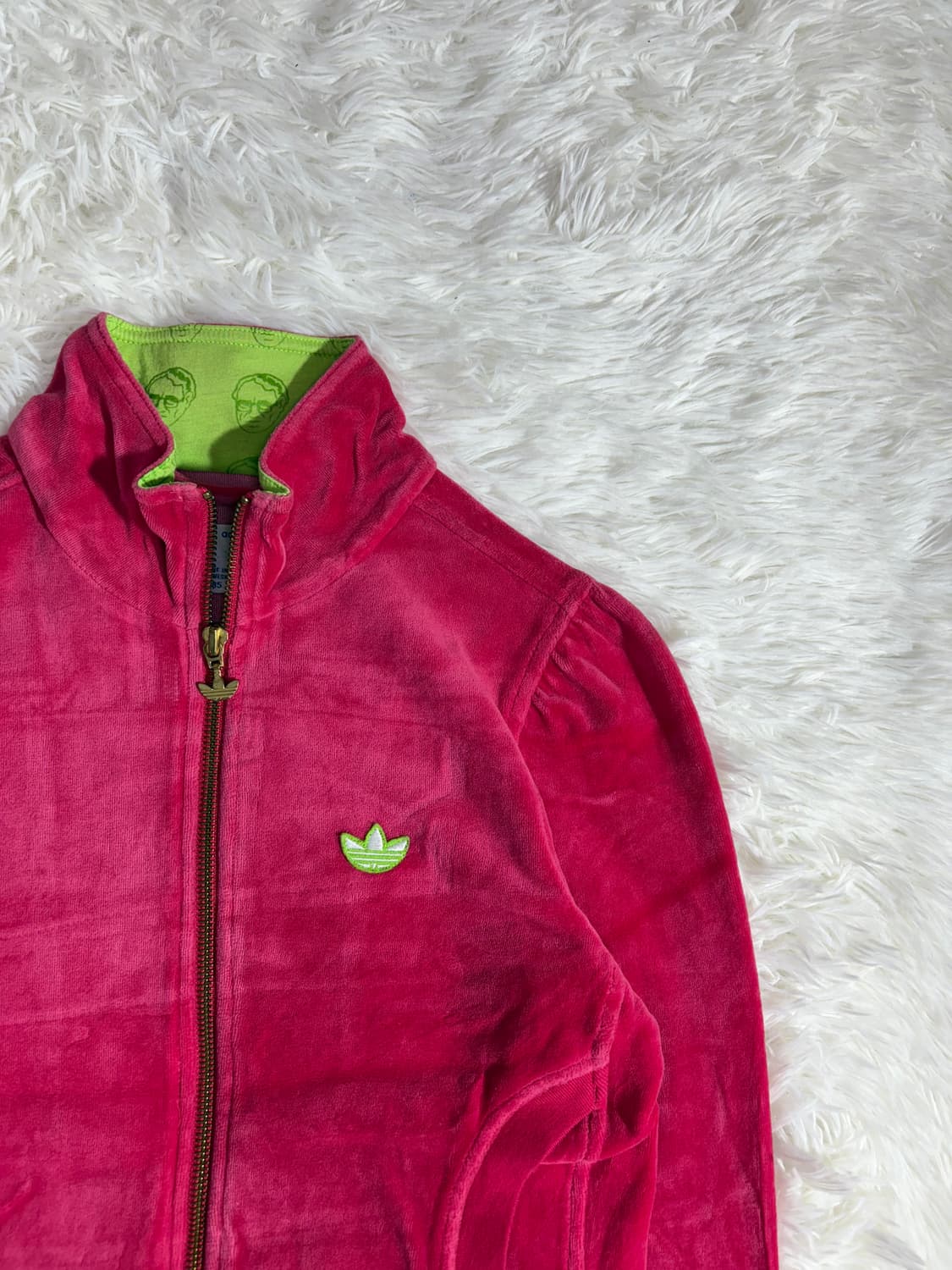 아디다스 핫핑크 벨벳 딱붙핏 트랙탑  상품이미지5