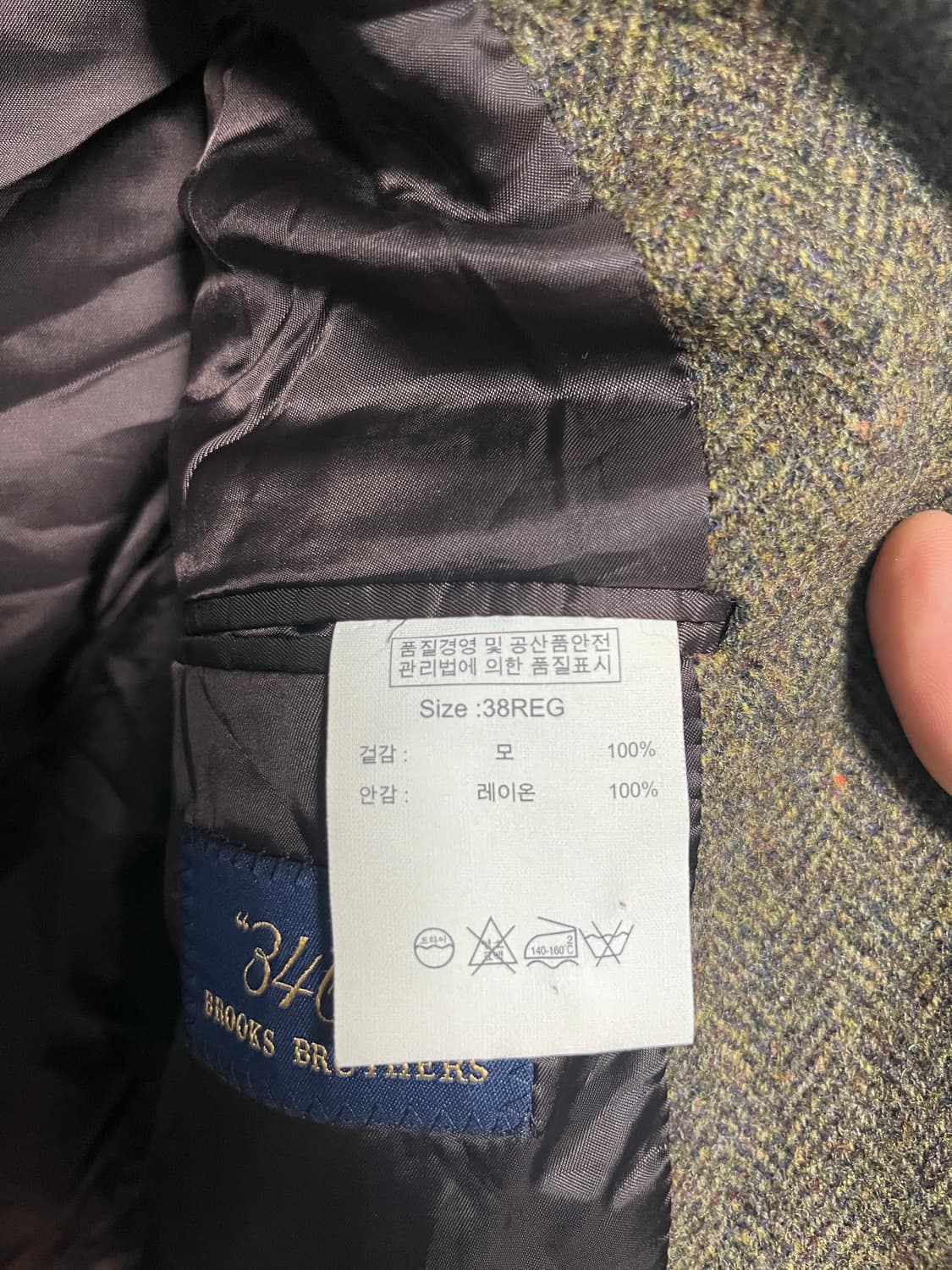 브룩 브라더스 헤링본 브라운 자켓 상품이미지4