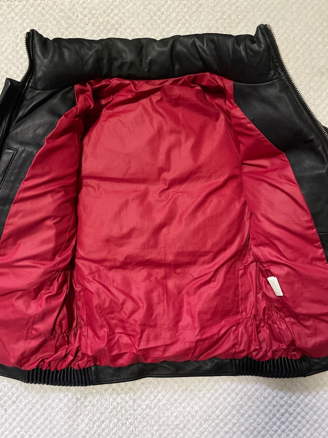 웨스턴 무드 램스킨 양가죽 바이커 패딩 레더 자켓 상품이미지3