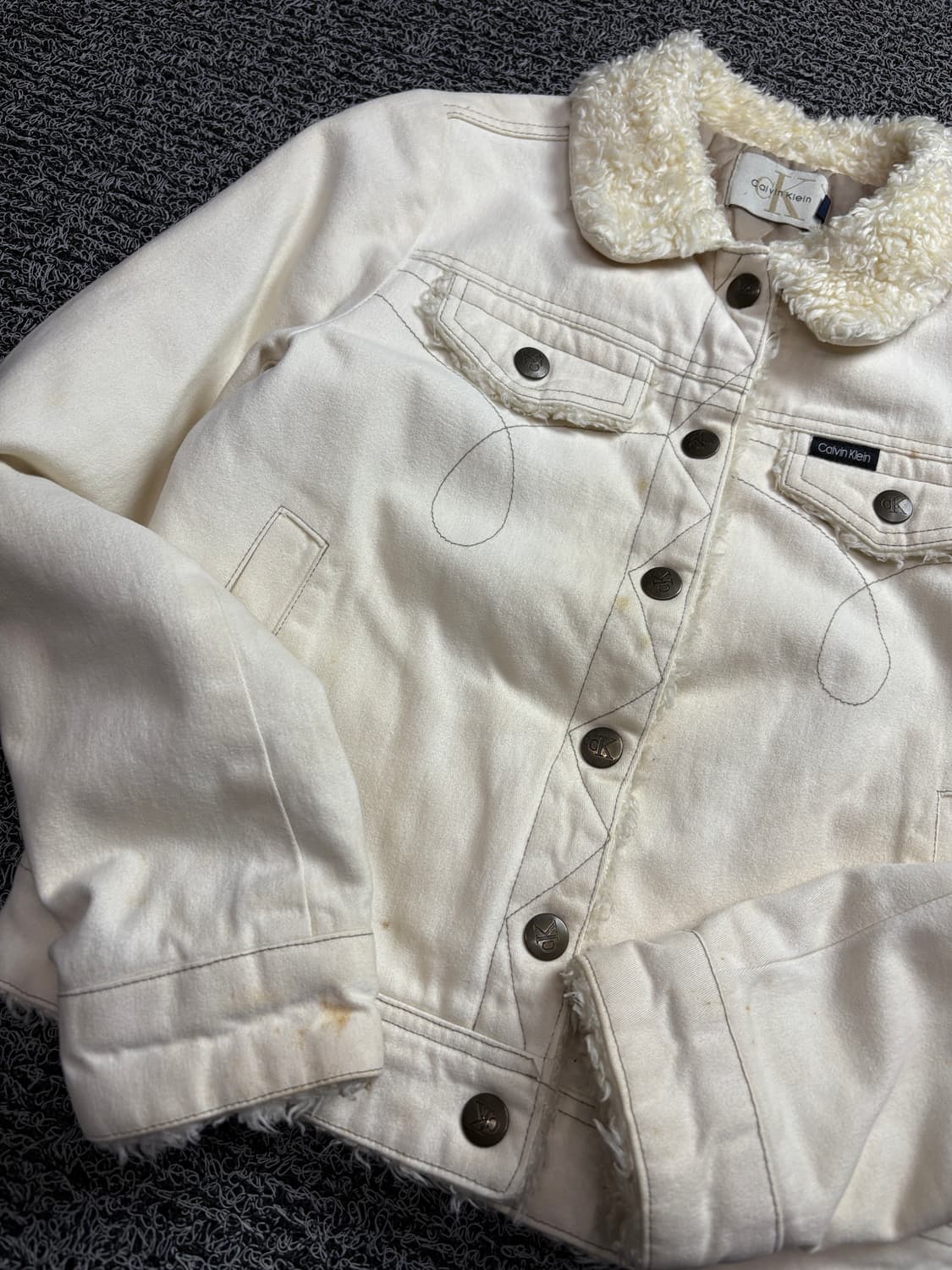 00s 캘빈클라인 올드스쿨 쉐르파 트러커 데님 자켓 2140 상품이미지3