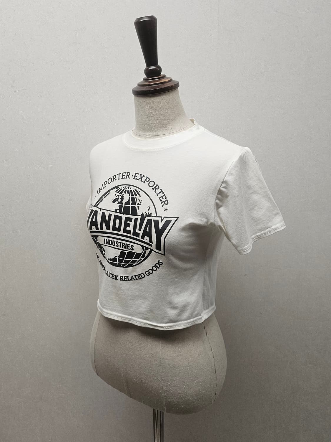 자라 미드 로고 빈티지 크롭티 아이보리스판 핏예쁨 44~슬림55 상품이미지3