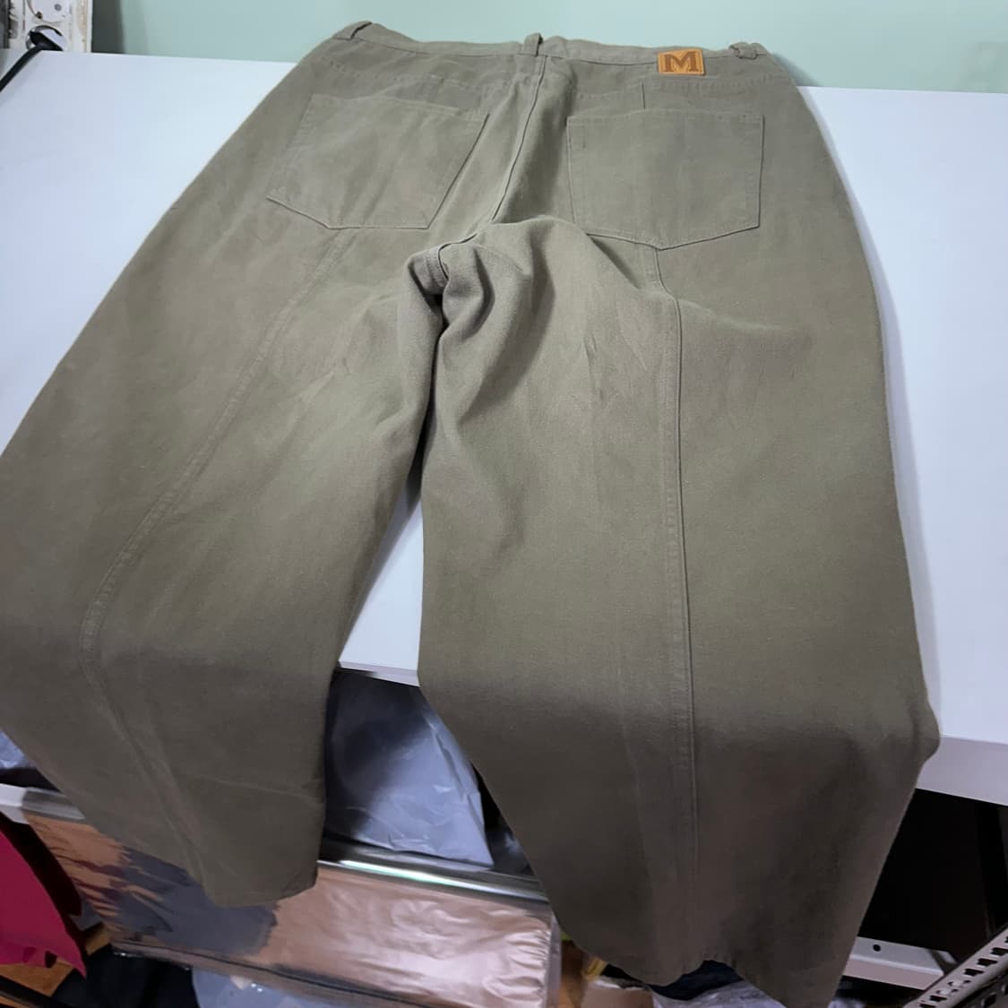 M 매니아매스 카키베이지 레귤러 테이퍼드핏 코튼 퍼티그팬츠 상품이미지4