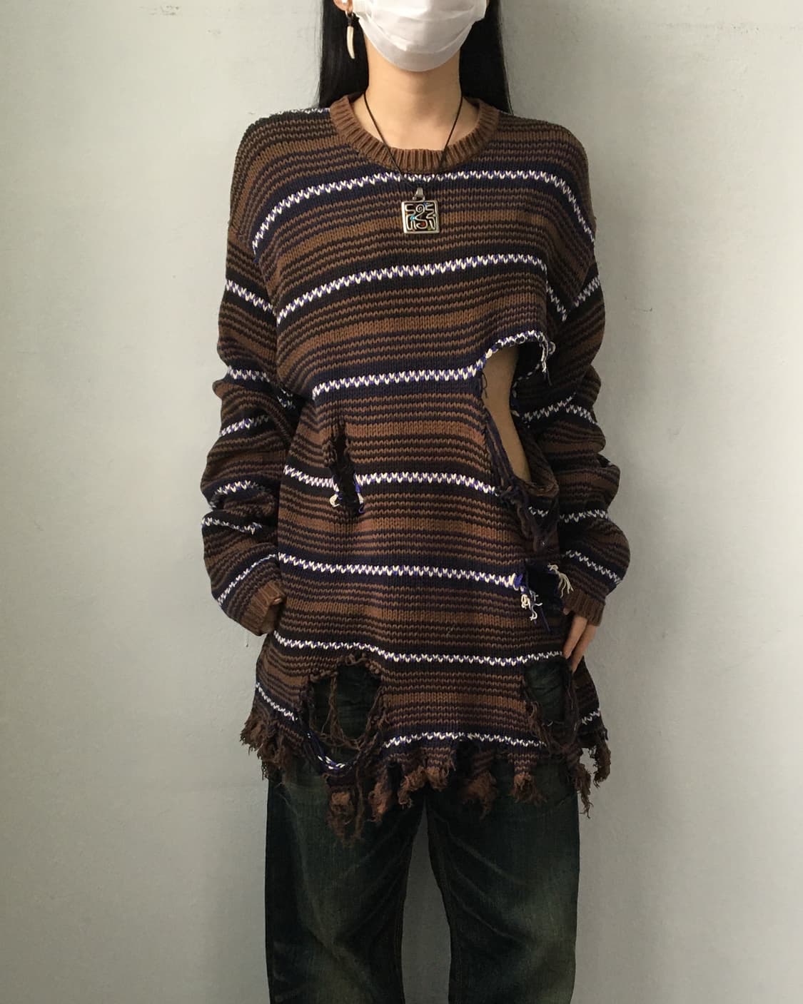 Damage point pattern knit 상품이미지6