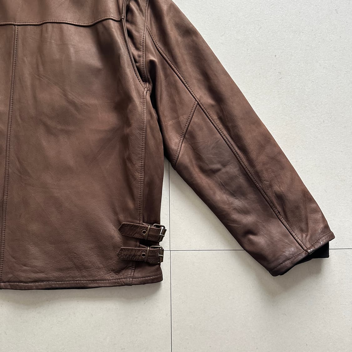 90s 이태리 생산 레더 스포츠 자켓 M 상품이미지9