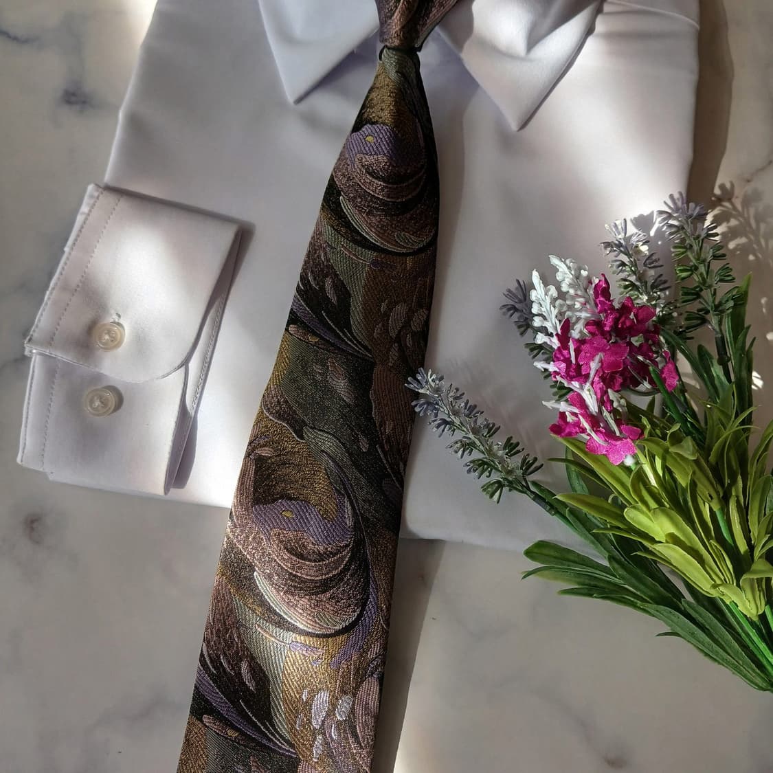크리스찬 디올 실크 플로럴 자카드 넥타이 8.5cm A등급 A19814 상품이미지5