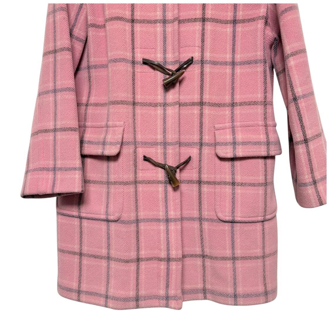 3745 핑크 체크 떡볶이코트 더플코트 상품이미지3