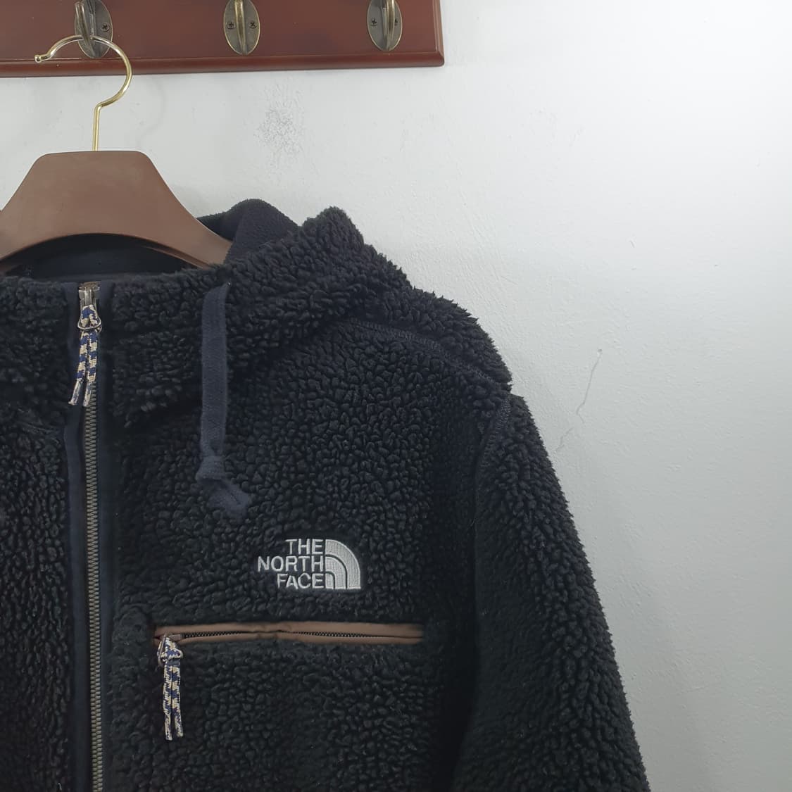 XL 노스페이스 남성 블랙 캐주얼 오버핏 뽀글이 자켓 상품이미지2