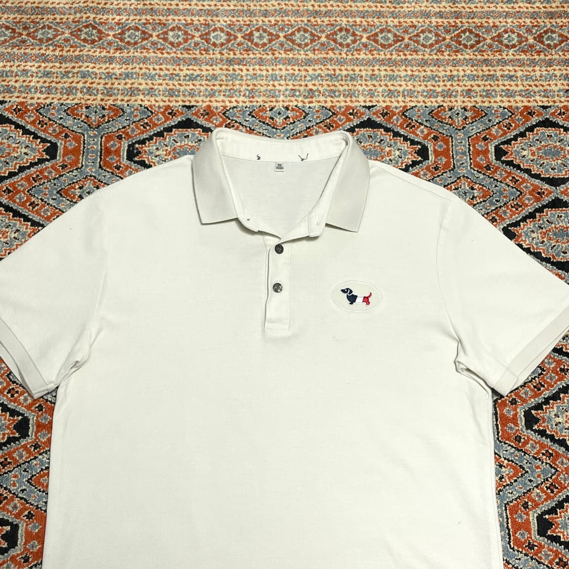 빈티지 아이보리 반팔 카라티셔츠 남성S 상품이미지2
