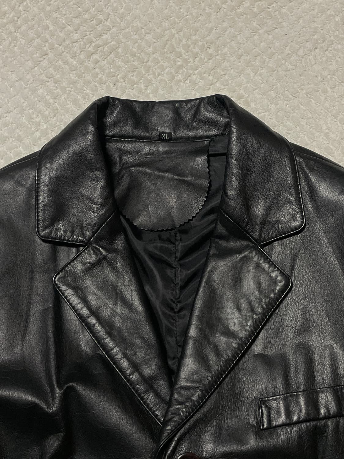 광희시장 웨스턴 무드 3버튼 카우하이드 소가죽 레더 자켓 상품이미지4