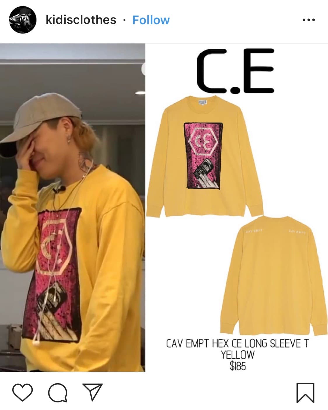 [L] 카브엠트 헥스 씨이 롱 슬리브 티 상품이미지7