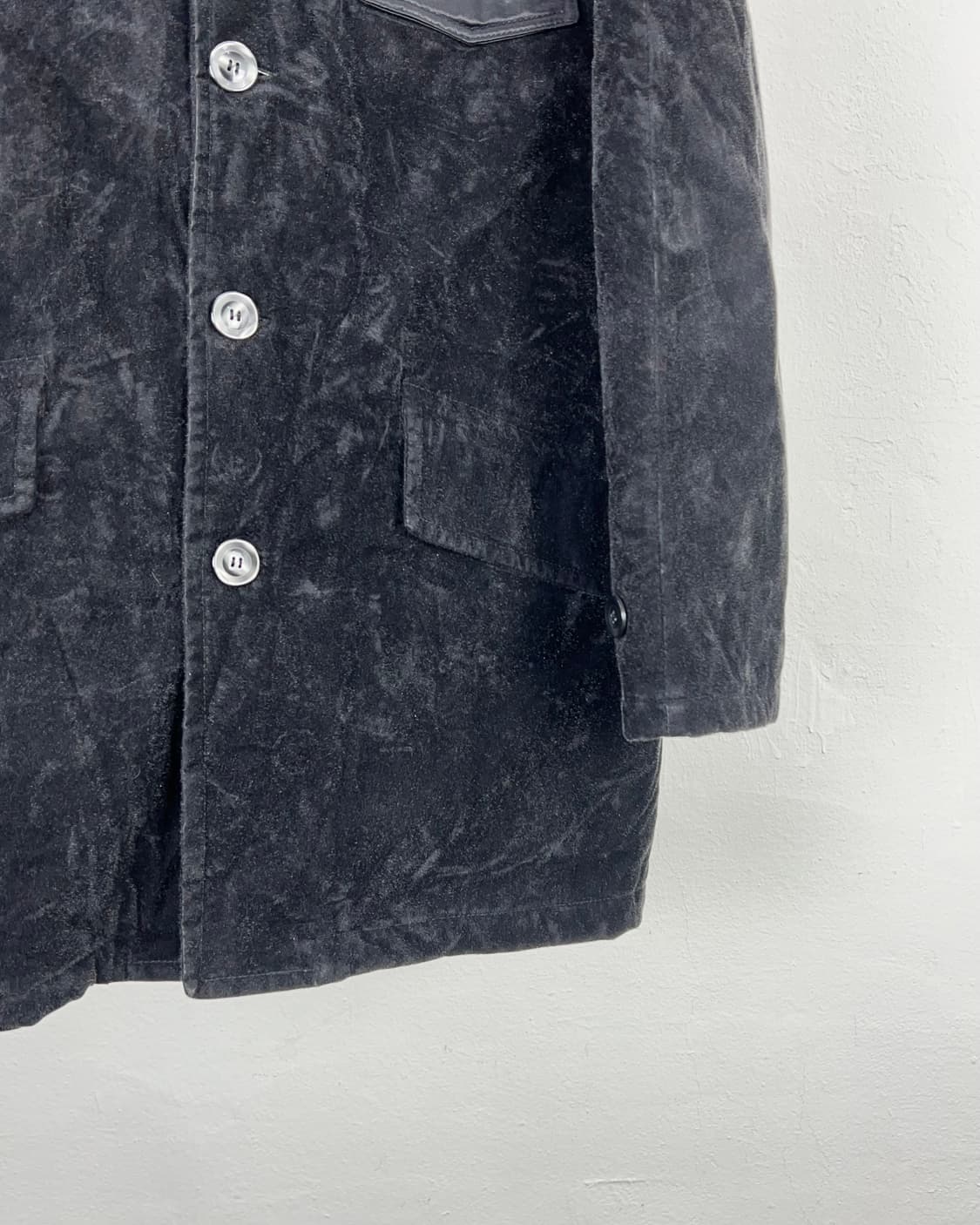디젤 블랙 벨벳 스웨이드 도킹 헌티드 포켓 코트 자켓 상품이미지5