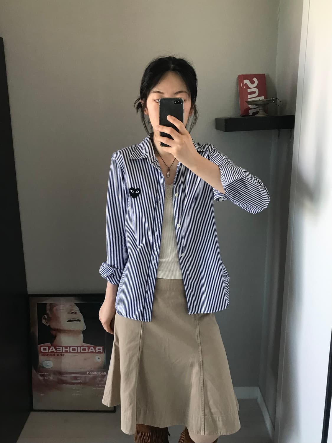 꼼데가르송 블랙 와펜 스트라이프 셔츠 상품이미지4