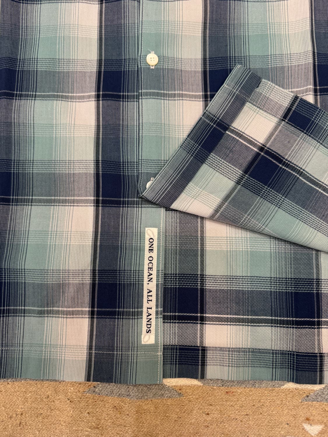 [XL][110] 나나미카 레귤러 카라 PK 셔츠 네이비x민트 상품이미지5