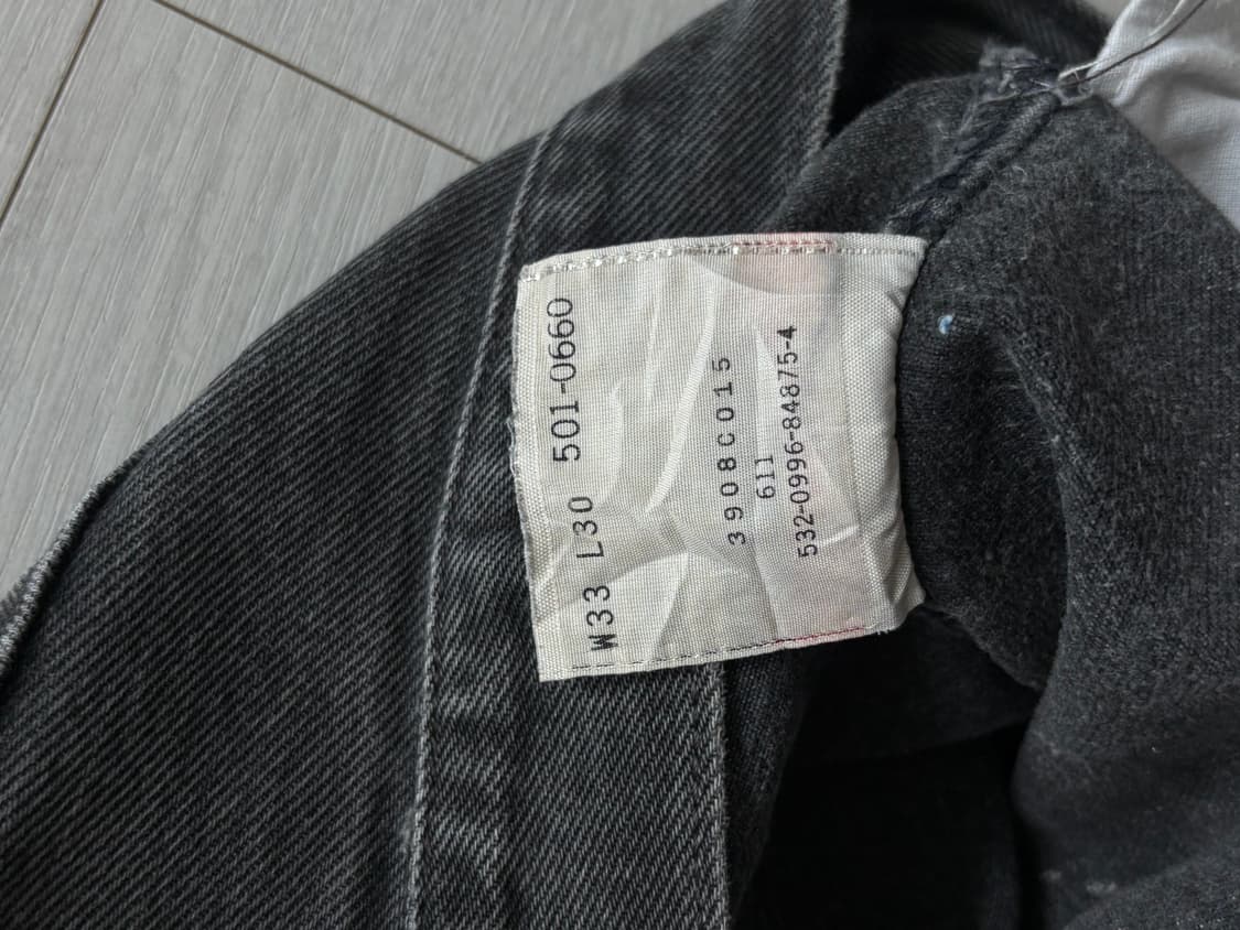 00‘s Legend 리바이스 501 블랙 워시드 (33x30) 상품이미지5