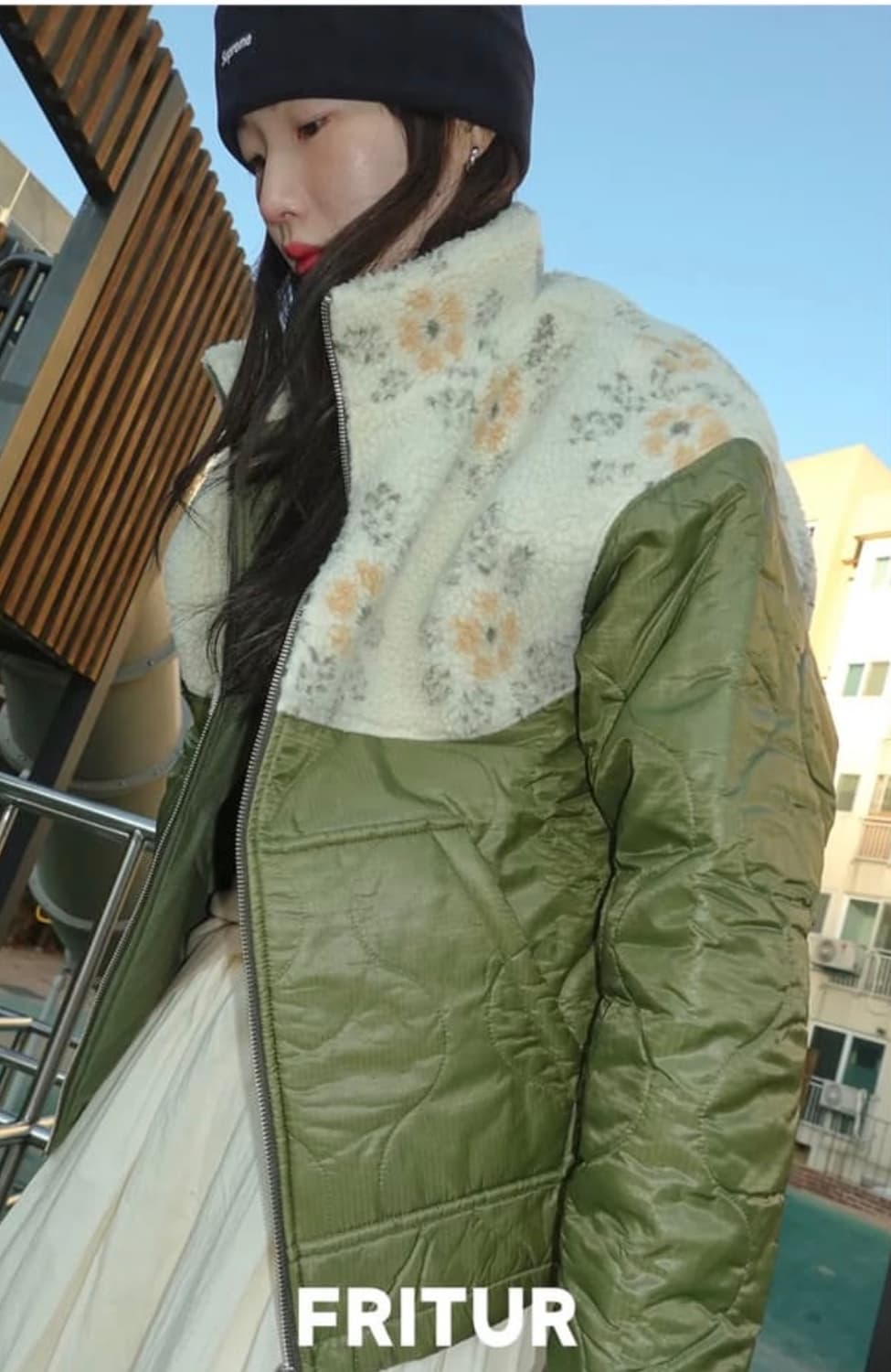 프리터 플리스 자켓 quilted fleece jacket flower 상품이미지1