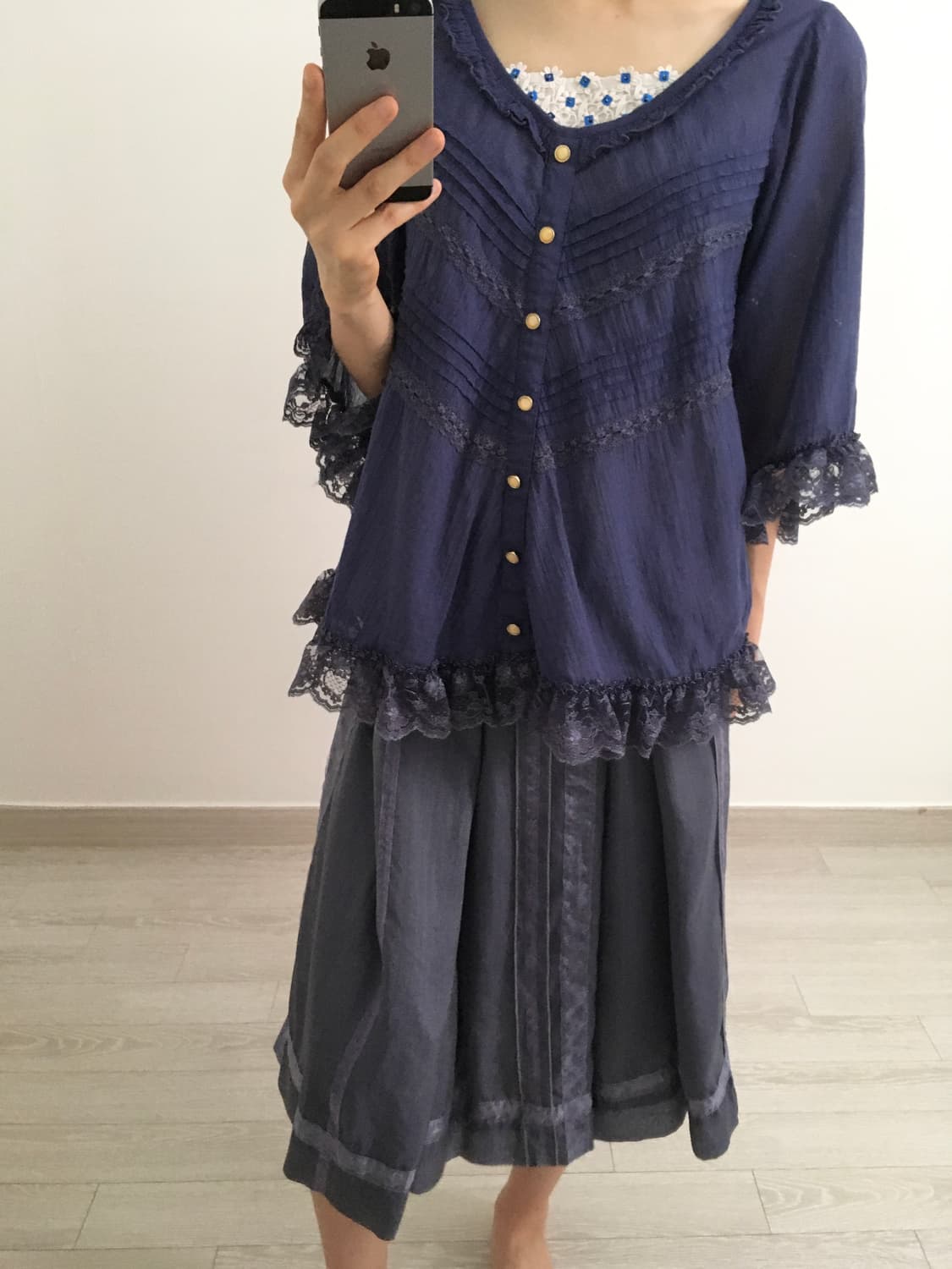 indigo lace top 상품이미지2