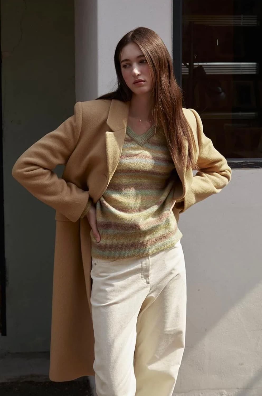 Raive whole garment knit in Khaki 상품이미지1