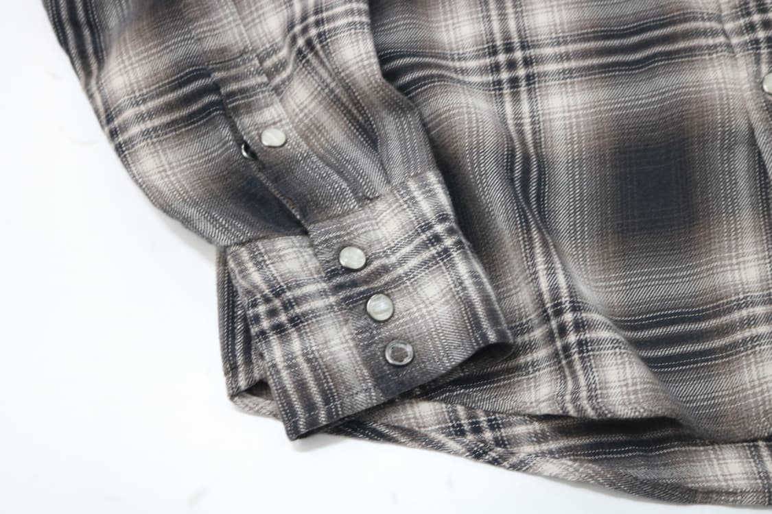BACK NUMBER 백넘버 빈티지 웨스턴 체크 스냅 셔츠 (M) 상품이미지5