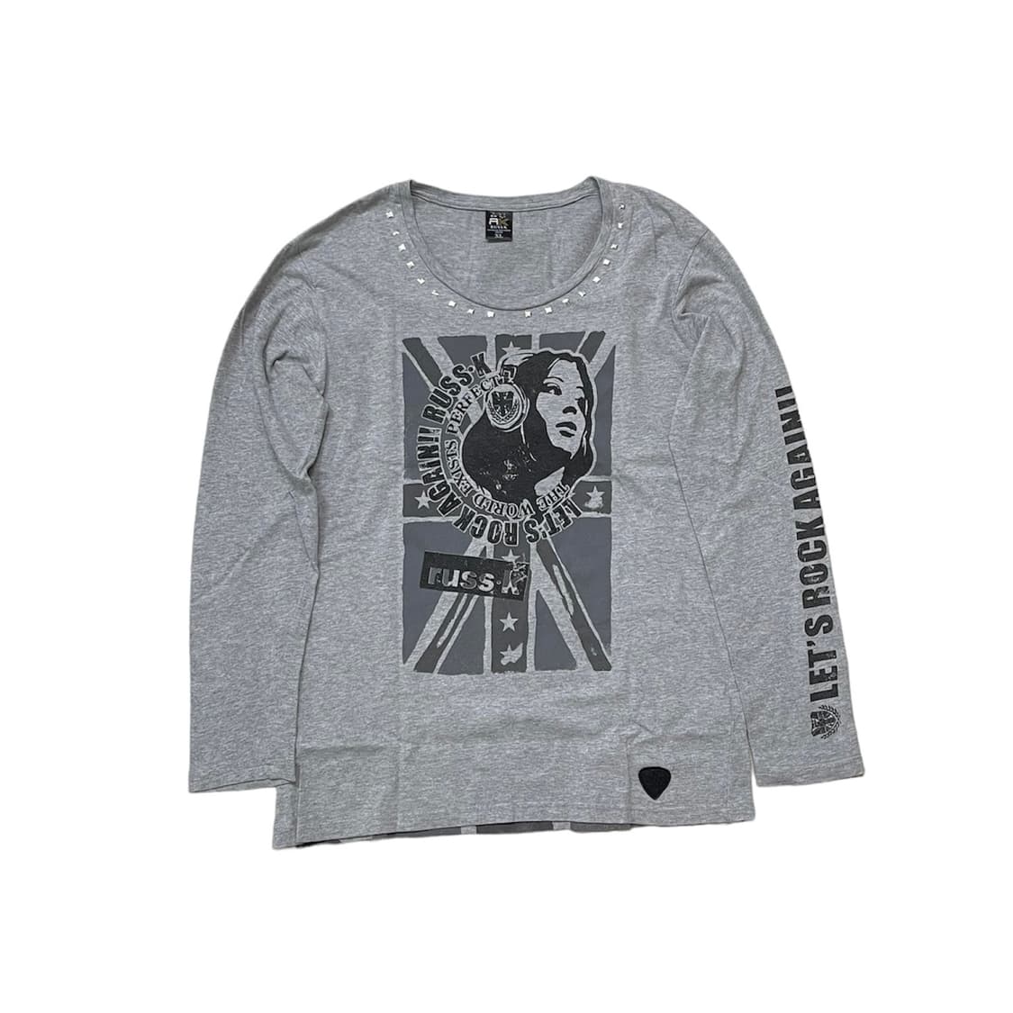 gray stud printing t-shirt 상품이미지1