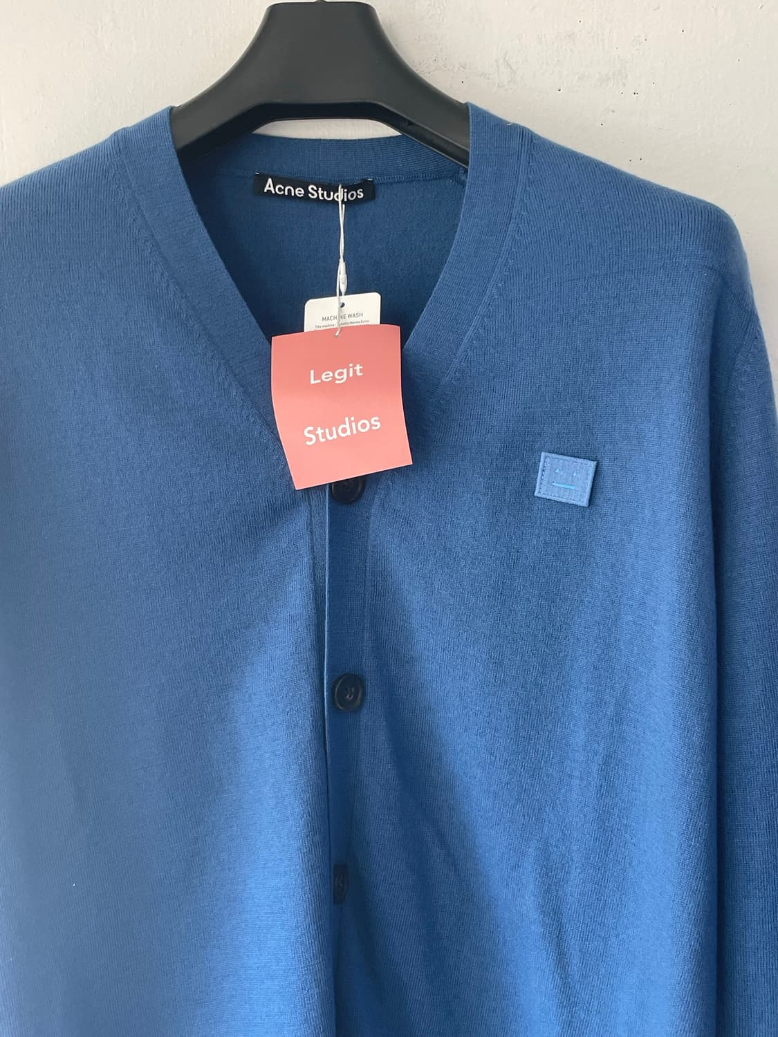 아크네 스튜디오 메리노울 페이스로고 니트 블루 새상품 상품이미지10