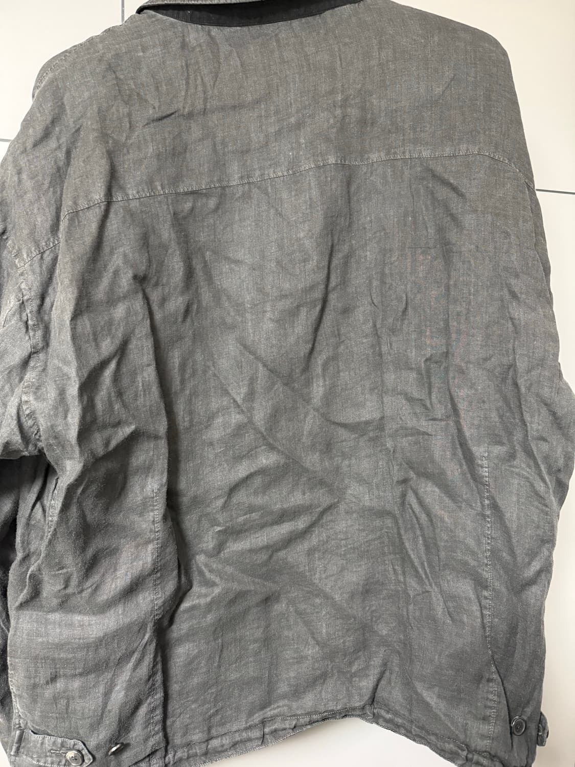 [4] 폴리테루 리버시블 블루종 라미체크 올리브 블랙 화이트 체크 상품이미지5