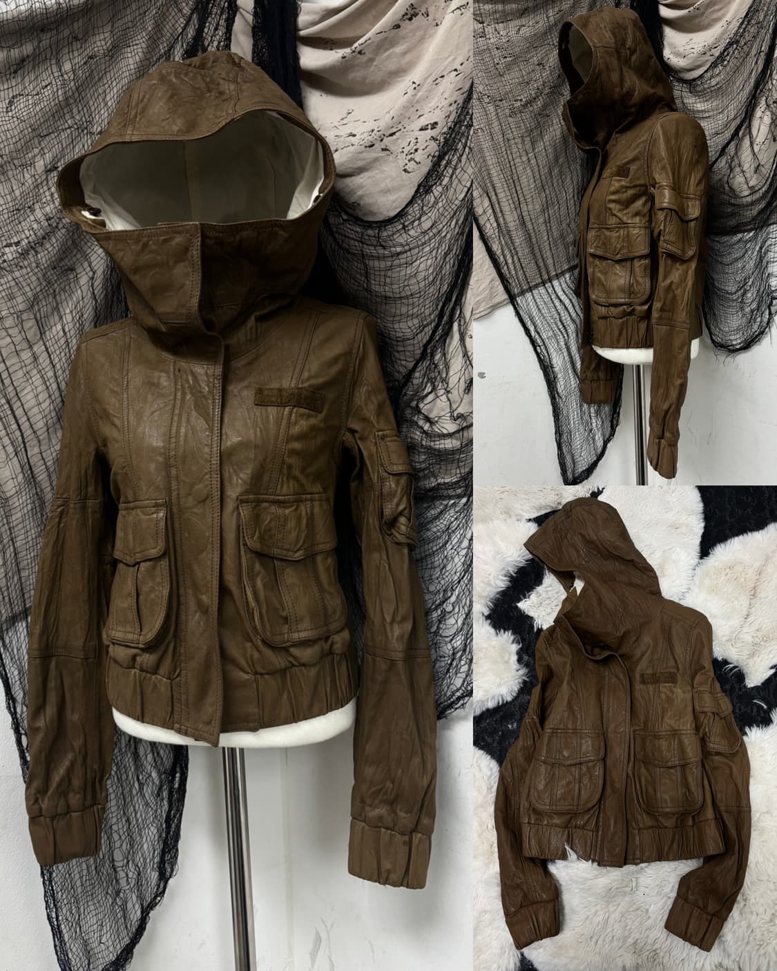 🖤RARE🖤Opium Brown Over Hoodie Leather  상품이미지1