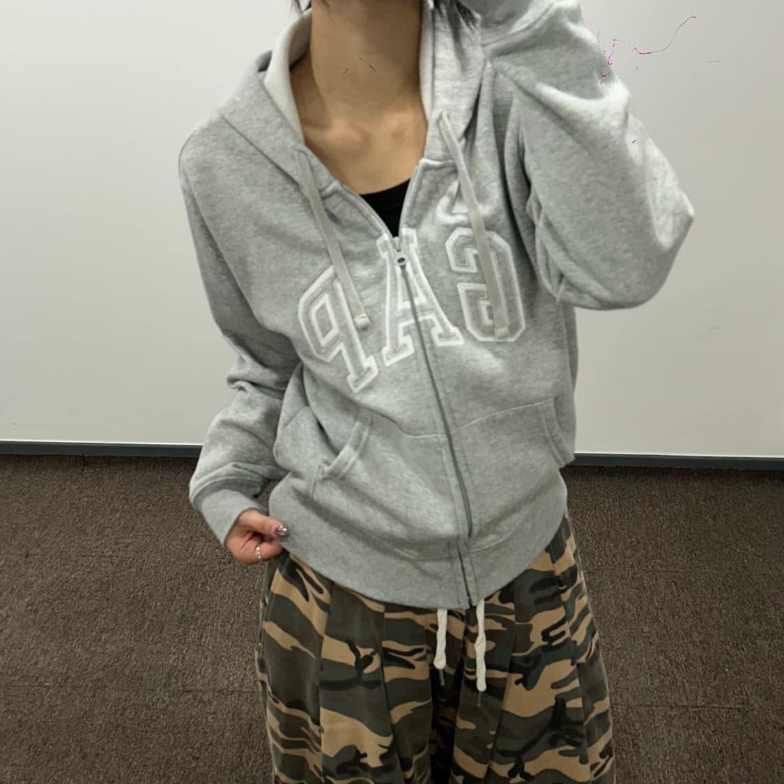 Gap 갭 그레이 기모 후드집업 상품이미지2