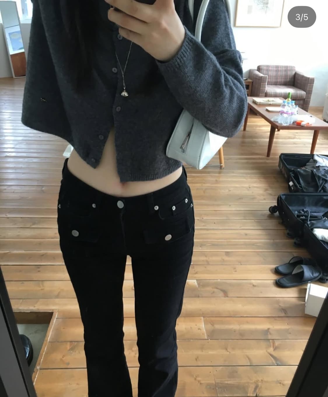 아워캐비넷 버튼 부츠컷 팬츠 s 상품이미지2