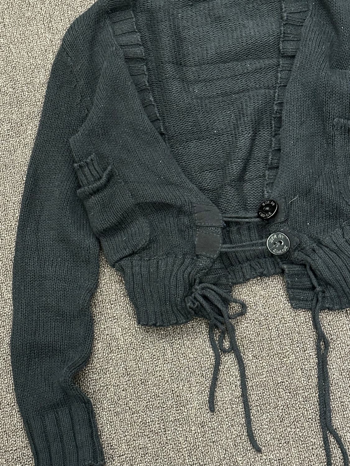 OS)Chloe vintage 여성 블랙 크롭 가디건 상품이미지4