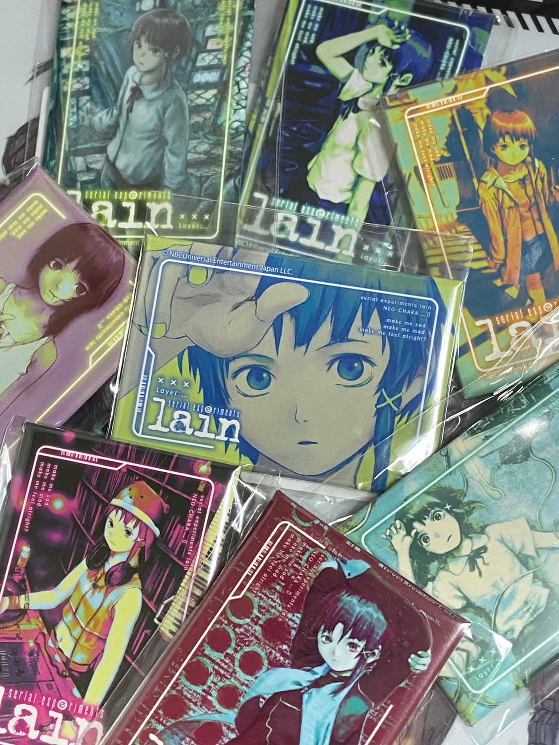 시리얼 익스페리먼츠 레인 DMM 스크래치 E상 스퀘어 캔뱃지 8종 상품이미지1