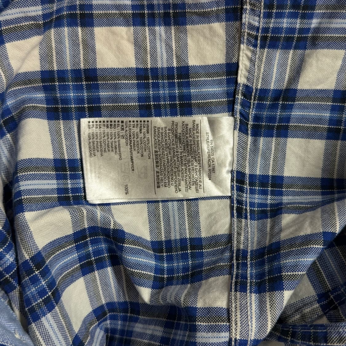 [M] 바나나리퍼블릭 면 블루 체크 셔츠 남방 상품이미지7