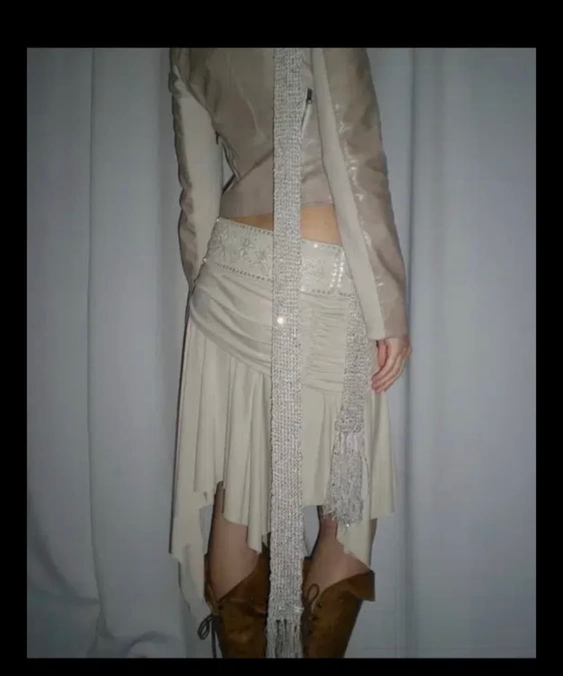 Beaded Jersey Skirt Raw 상품이미지2