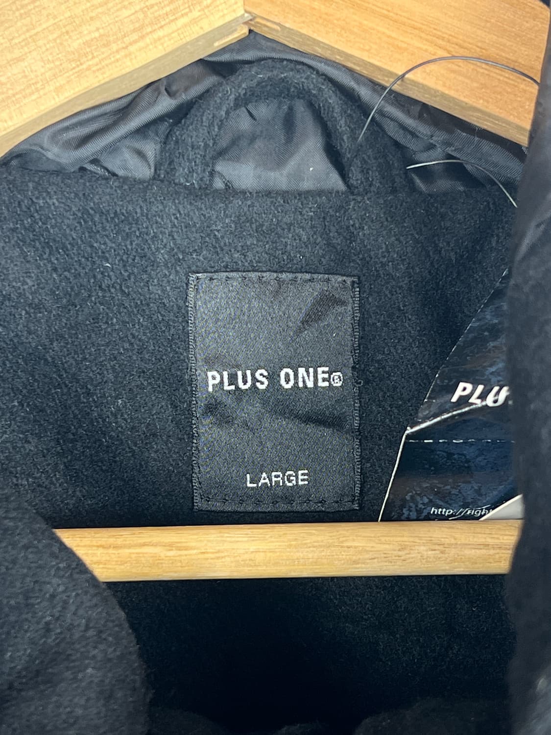 (데드스탁) JPN PLUS ONE 후드 모직 코트 L 상품이미지3