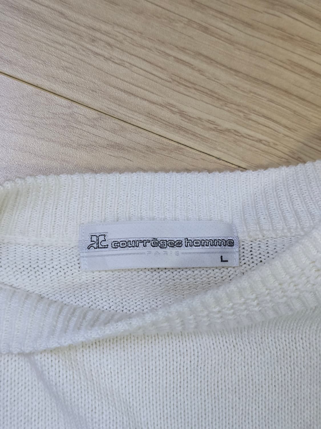 꾸레쥬 옴므 자수로고 코튼 니트 L사이즈 상품이미지8