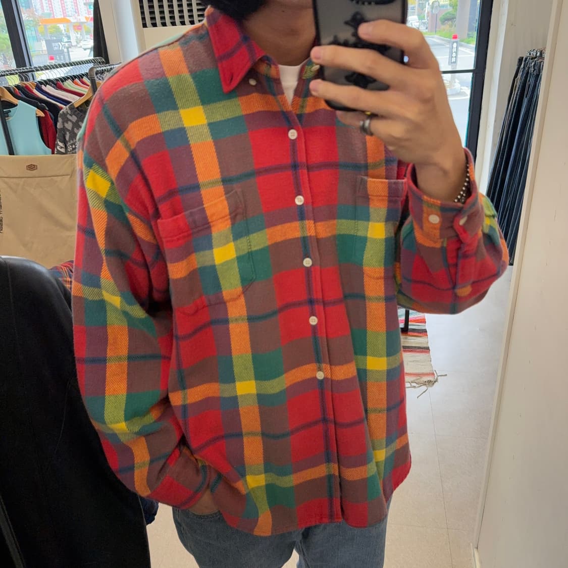 90s 올드 갭 체크 셔츠 상품이미지5