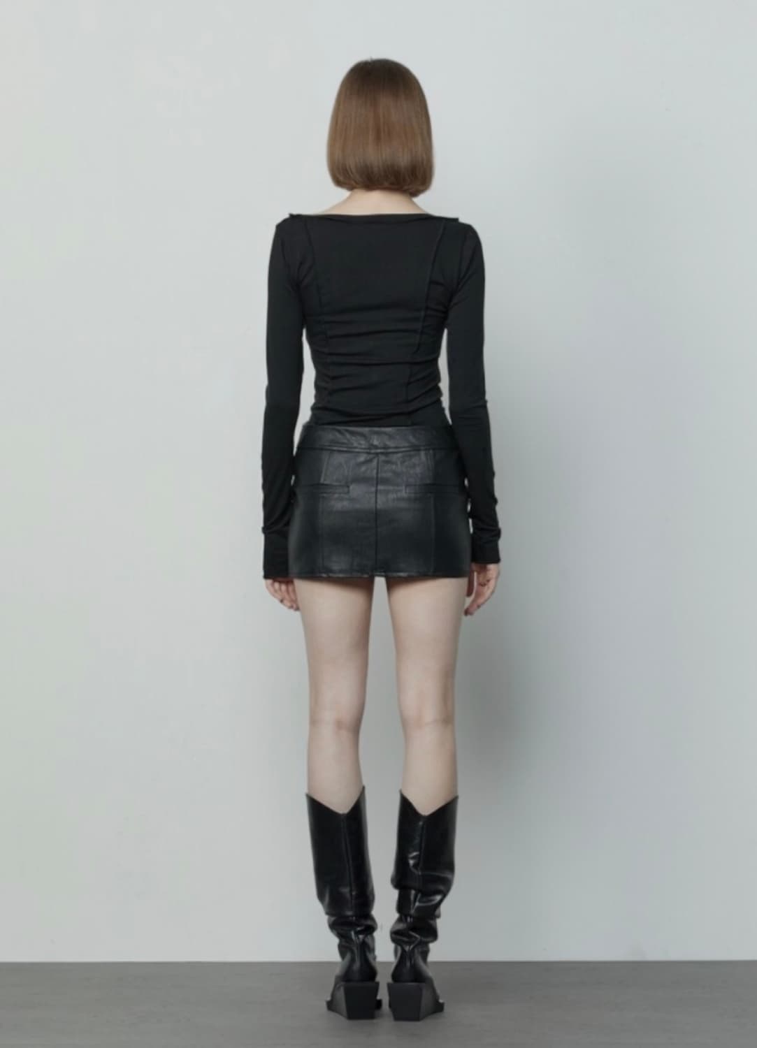 S) 보헤미안서울 힙행거 레더 스커트 상품이미지3
