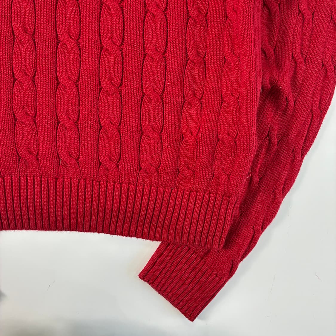 Polo  폴로 랄프로렌 신형 자수 코튼 레드 꽈배기 니트  상품이미지4