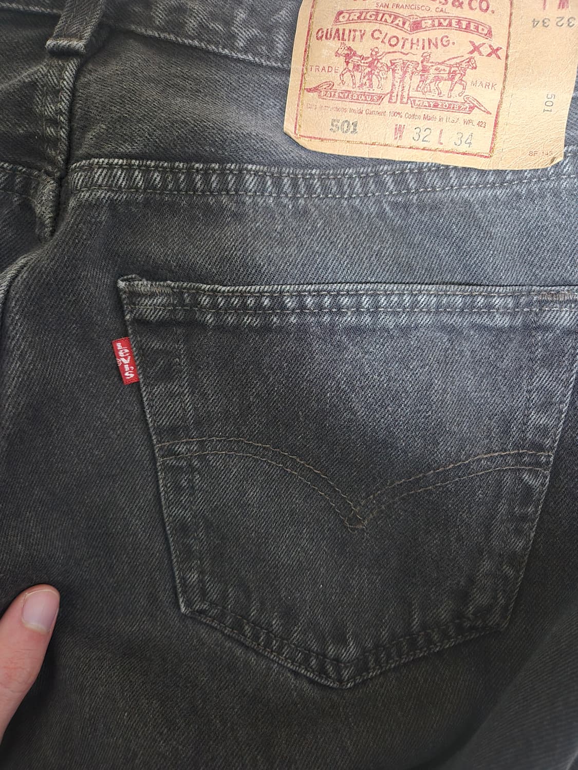 90s usa 리바이스 501 501-0660 흑청 상품이미지2
