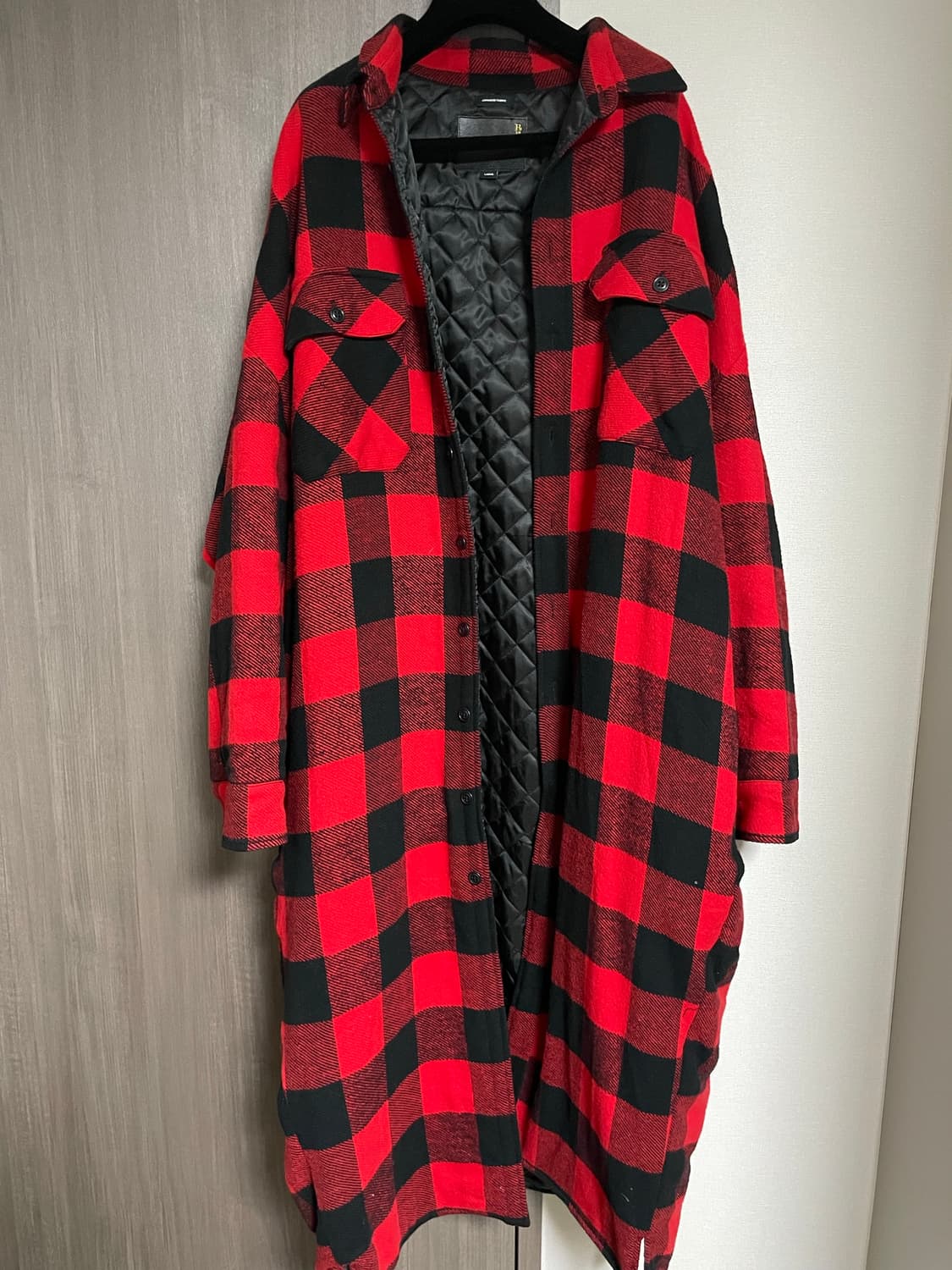 R13 남성 체크 패딩 셔츠 상품이미지1