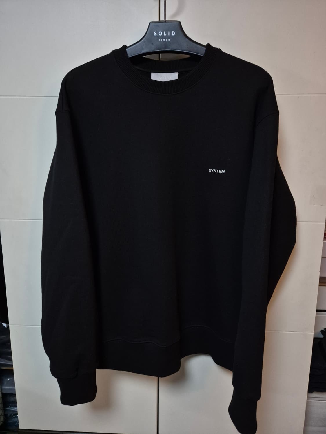 (95) 시스템옴므 파리컬렉션 백로고 블랙 맨투맨 상품이미지2
