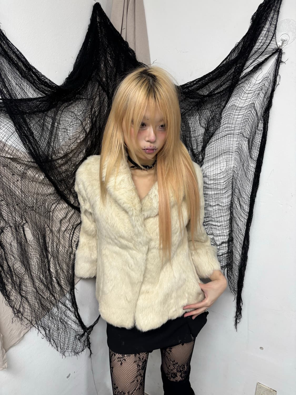 Y2K Rabbit Fur Jacket 상품이미지1