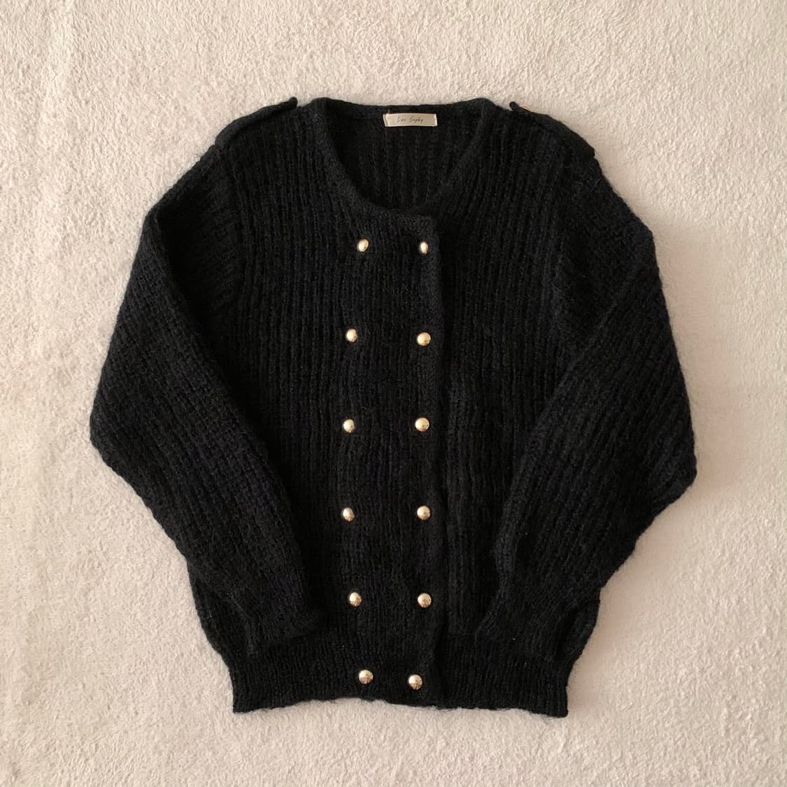 금장 단추 울 가디건 상품이미지2